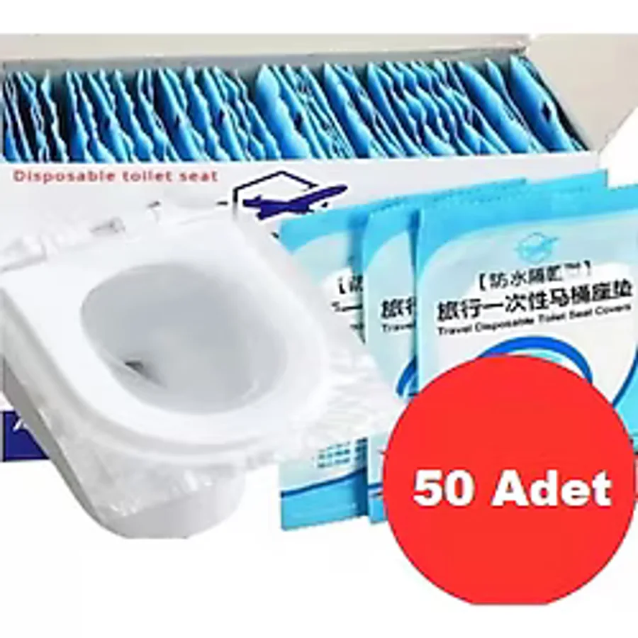 Hijyenik Tek Kullanımlık Klozet Kapağı Poşeti 50 Adet KUTULU (4490)