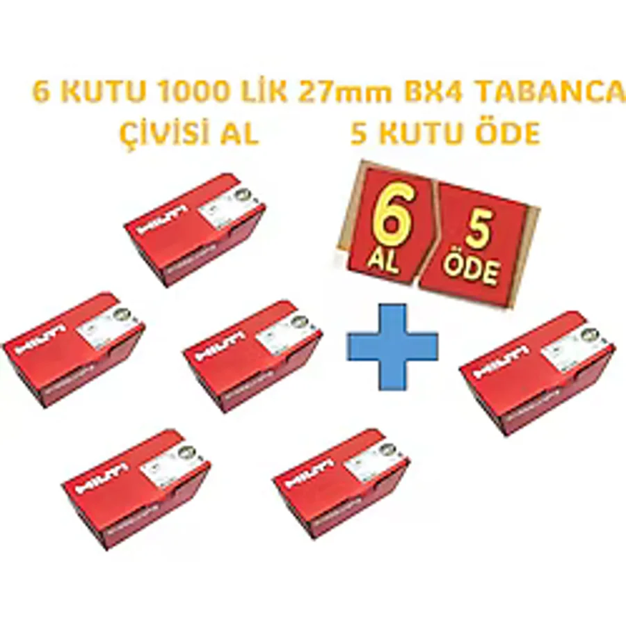 Hilti Bx4 Uyumlu Beton Çivileri Şeritli 27 Mm 6 Al 5 Öde