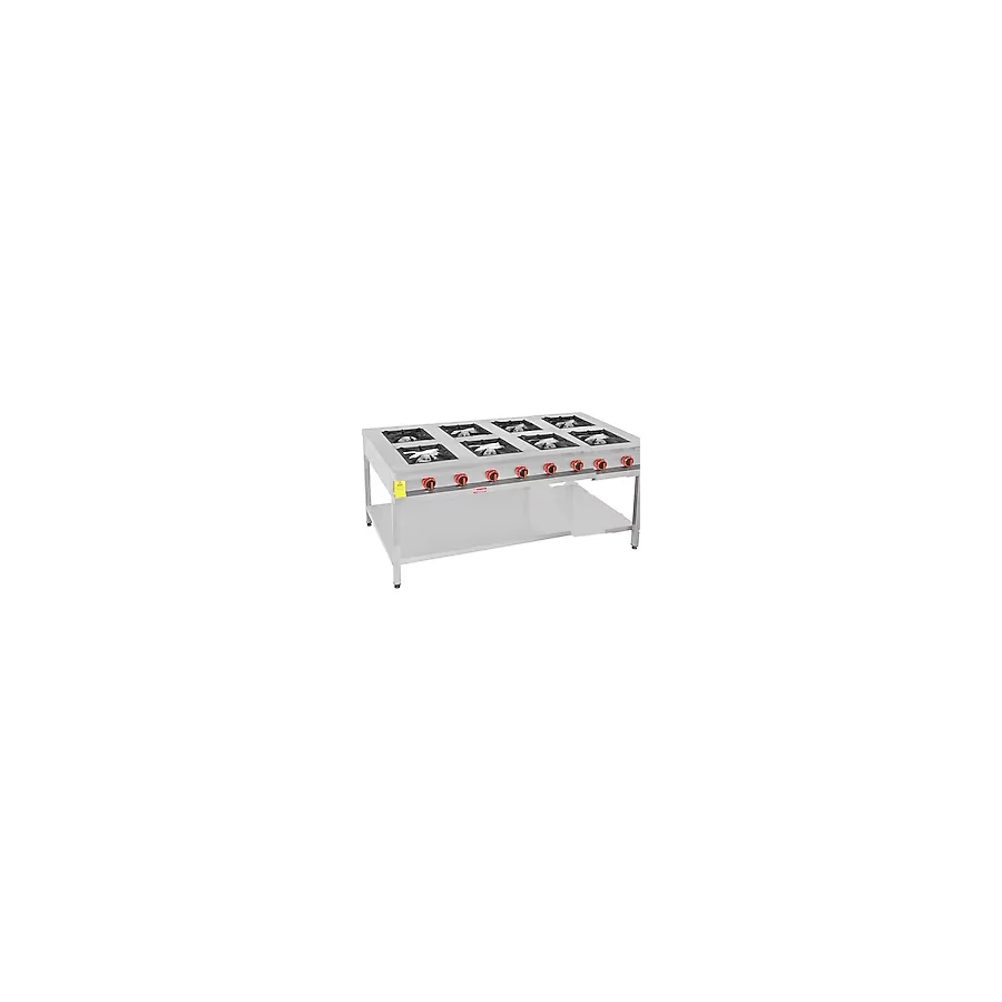 Himaksan Endüstriyel 200 X 100 Cm Lpg Tüplü Taban Raflı 8 Gözlü Ocak