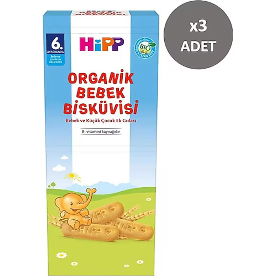 Hipp Organik Bebek Bisküvisi 180 gr 3 Adet