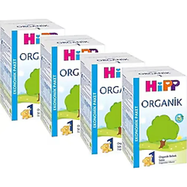 Hipp Organik Bebek Sütü 600 gr 4'lü Biberon Maması 0-6 Ay İçin Sütlü İçerik