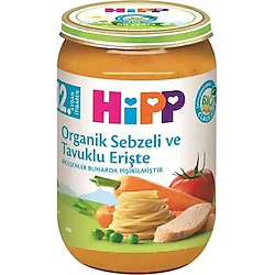 Hipp Organik Sebzeli ve Tavuklu Erişte Kavanoz Maması 220 gr