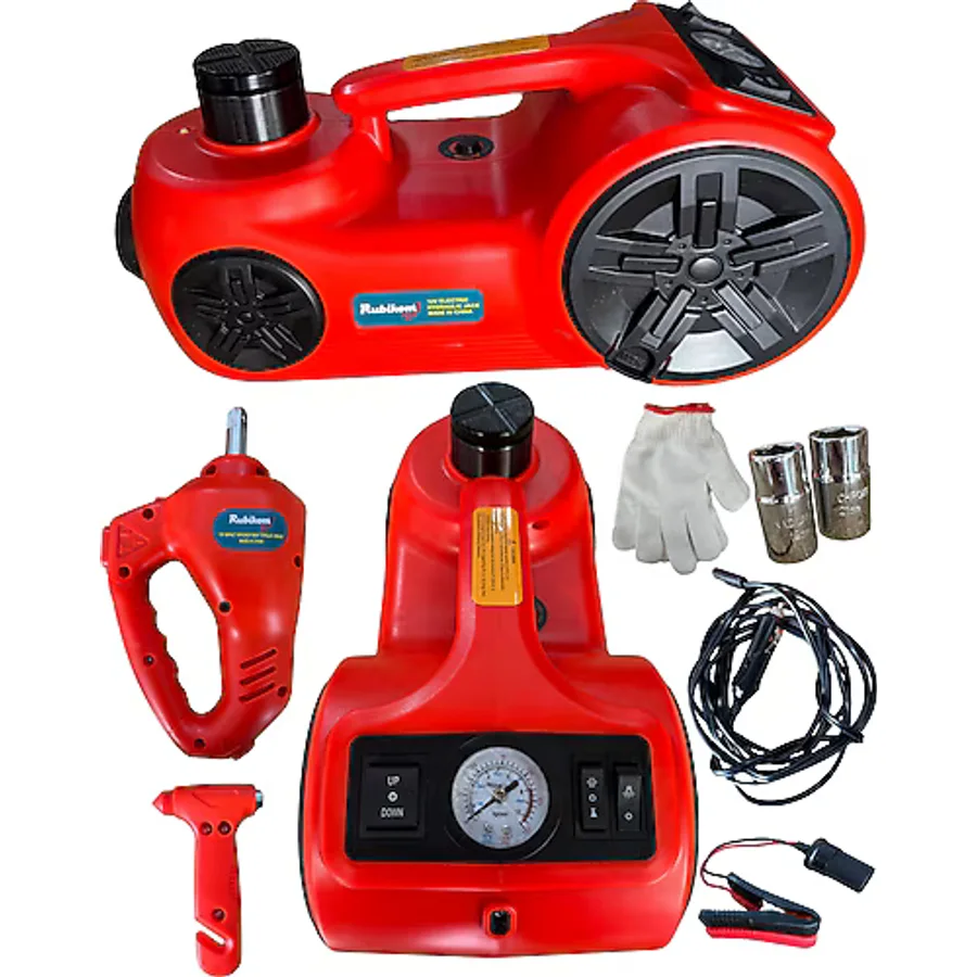 Hırdavat Elektrikli Araba Kriko Kiti 5 Ton 12V Hidrolik Kriko Seti, Darbe Anahtarı Ve Şişirme
