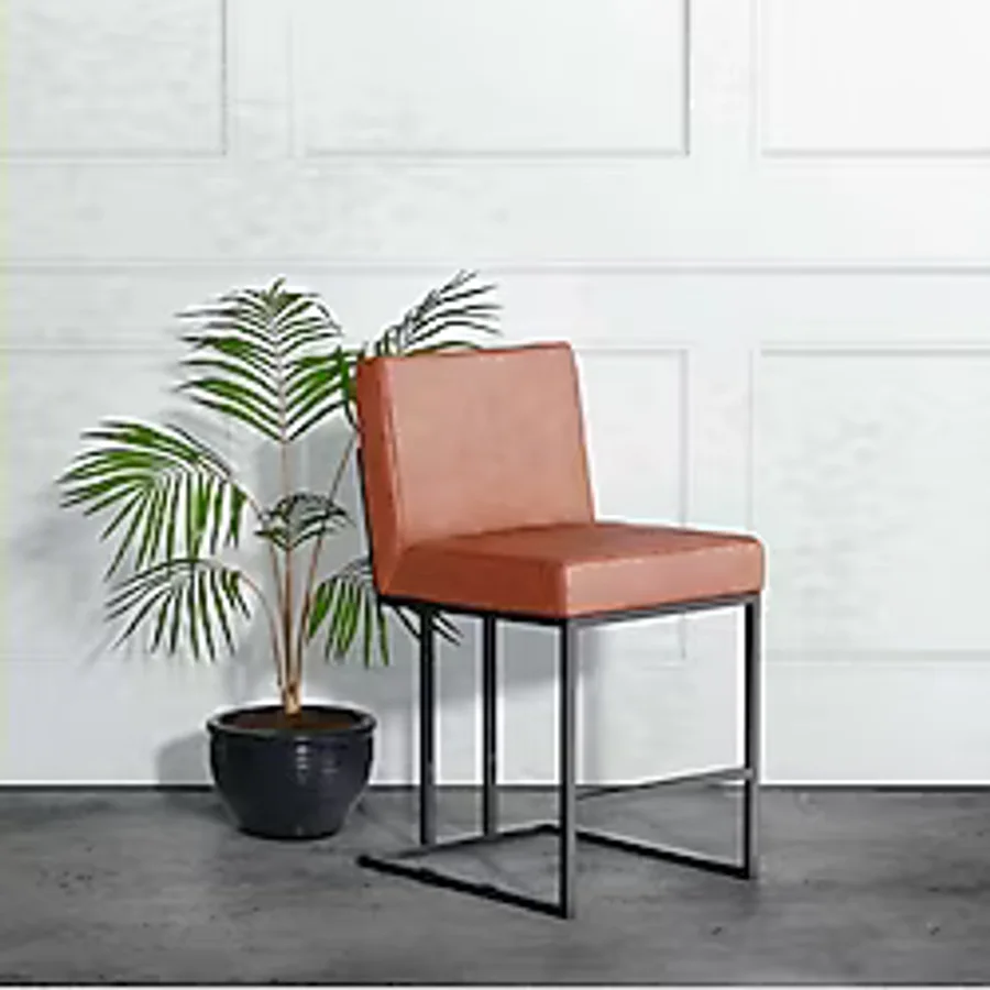 Hitit Dekorasyon Frame Siyah Metal Sandalye Deri