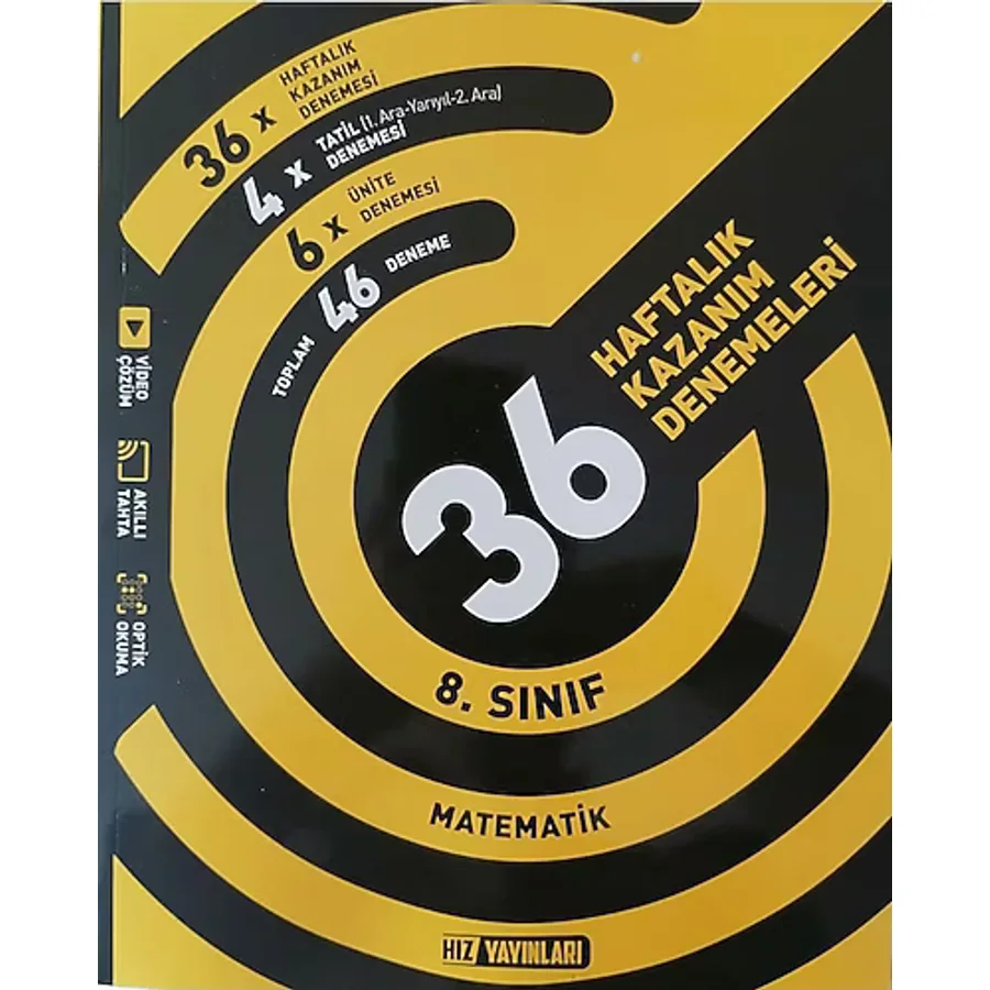Hız Yayınları 8. Sınıf LGS Matematik 36 Haftalık Kazanım Denemeleri