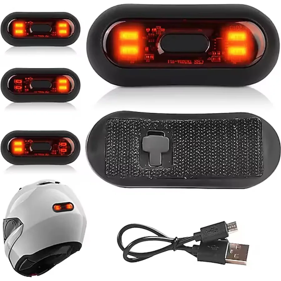 HK MOTORS Kask Arkası Uyarı Led Işığı - Kask Ledi - Gece Kask Ledi