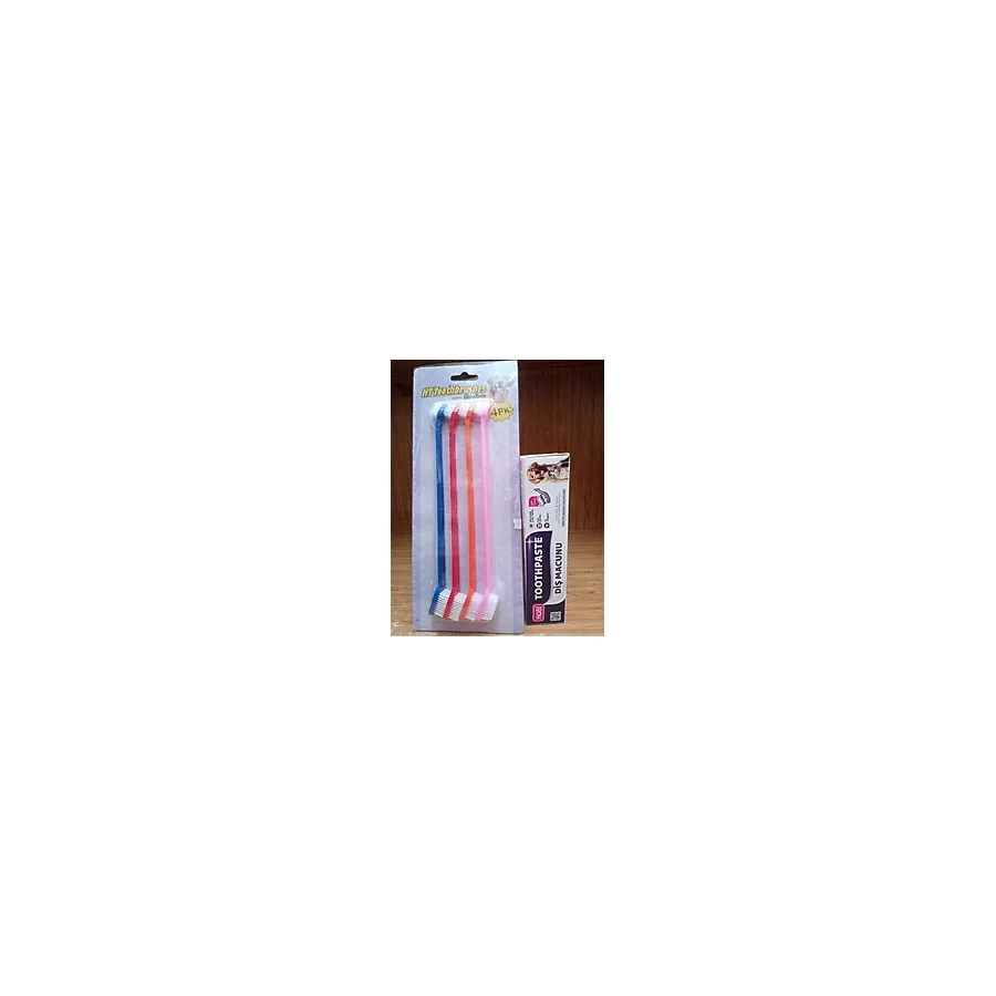 Hobi Toothpaste Kedi Ve Köpekler İçin Diş Macunu 100 Gr+4'Lü Diş Fırça Seti
