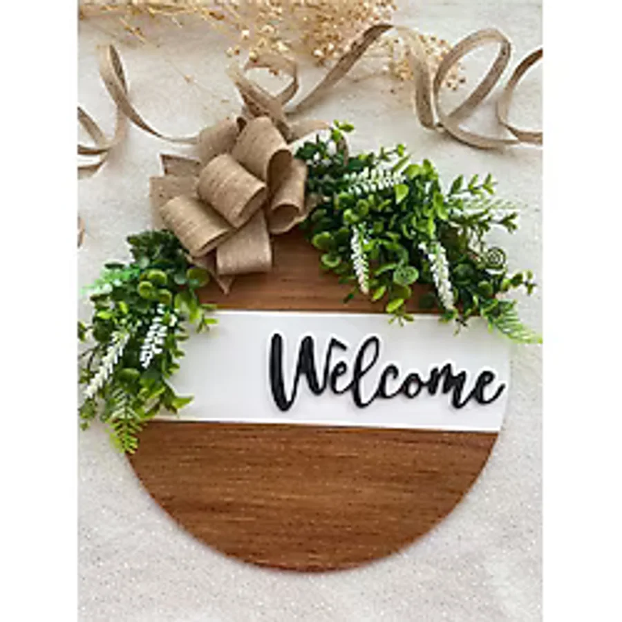 HOBİ55 Kapı Süsü - Dış Kapı Süsü Welcome - Kapı Önü Aksesuarı Syh.