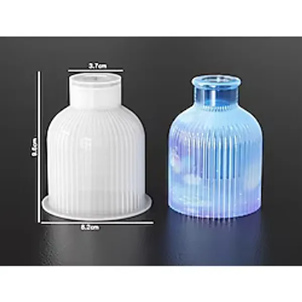 Hobiflex Silikon Kalıp Taş Tozu Ithal Küçük Dekoratif Ağzı Dar Vazo Kalıbı Epoksi Reçine HB60-0178 - Beyaz