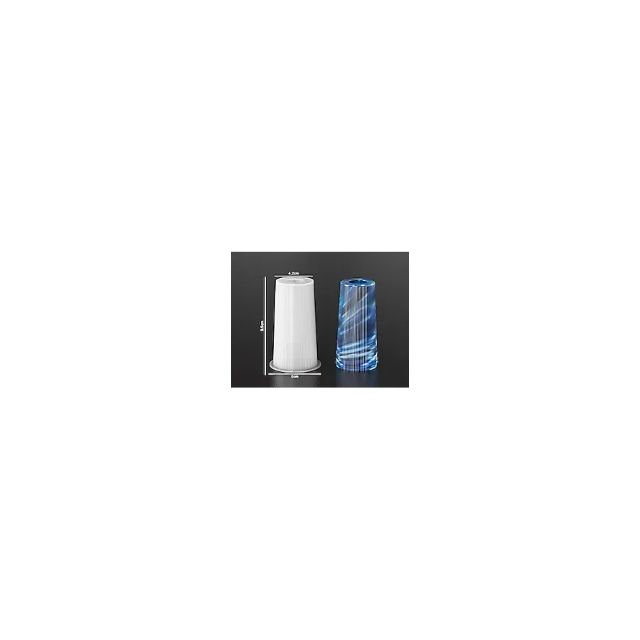 Hobiflex Silikon Kalıp Taş Tozu Ithal Küçük Dekoratif Çizgili Çiçek Vazo Kalıbı Epoksi Reçine HB60-0180 - TEKLİ - Beyaz