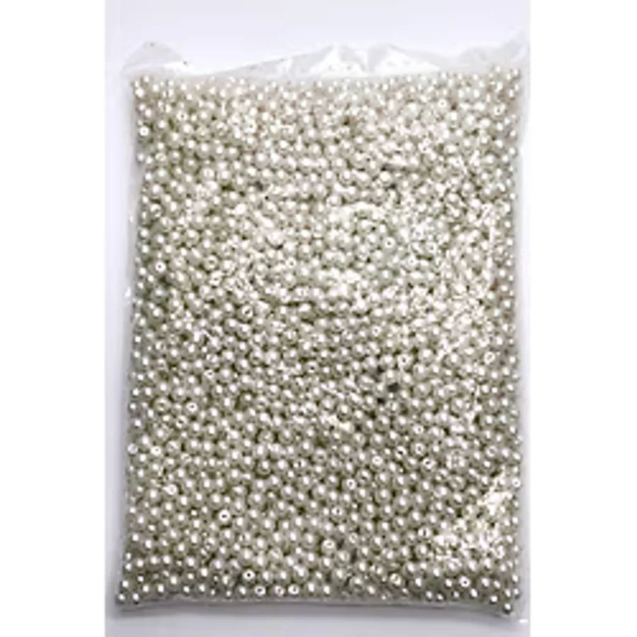 Hobimos Krem Cam İnci Boncuk 6 Mm 500 Gram
