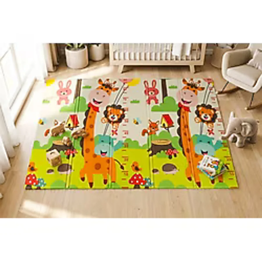 Holmen Katlanabilir Oyun Matı Arabalar Ve Hayvanlar 150x200x1 Cm