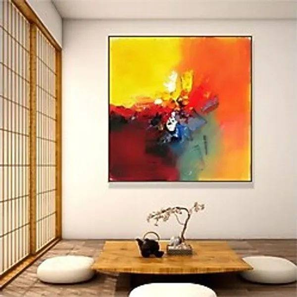 Home In Joy Soyut El Yapımı Yağlı Boya Tablo 86x86cm