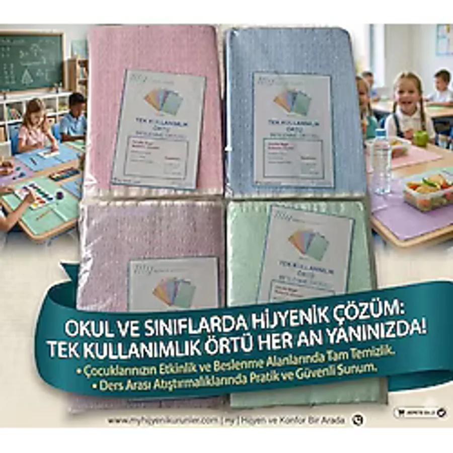 Home Okul Beslenme Örtüsü Kullan At 1 Paket 30 Adet - Açık Yeşil - Bej