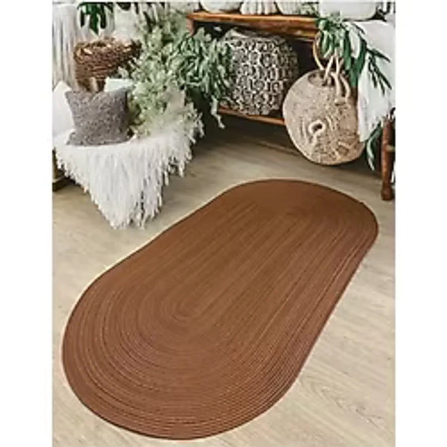 Home Turko Jüt, Halı, kilim, Paspas, Yolluk, Balkon Halısı, Kolidor Halısı, Çeyizlik Ev Eşyası, Banyo Paspası 60 x 100 Kahverengi