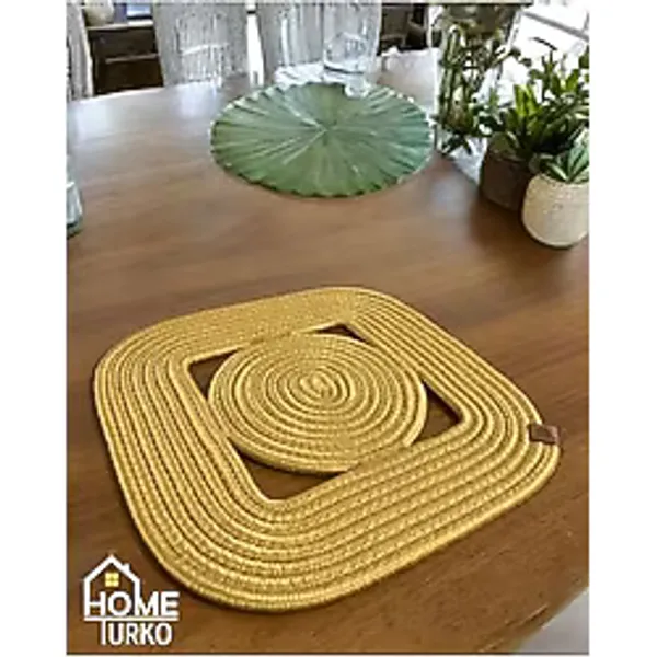 Home Turko Jüt, Hasır, Dekoratif, Amerikan Servis Takımı, Çeyizlik Masa Örtüsü, Tabak Altlığı, Supla Tekli Jüt