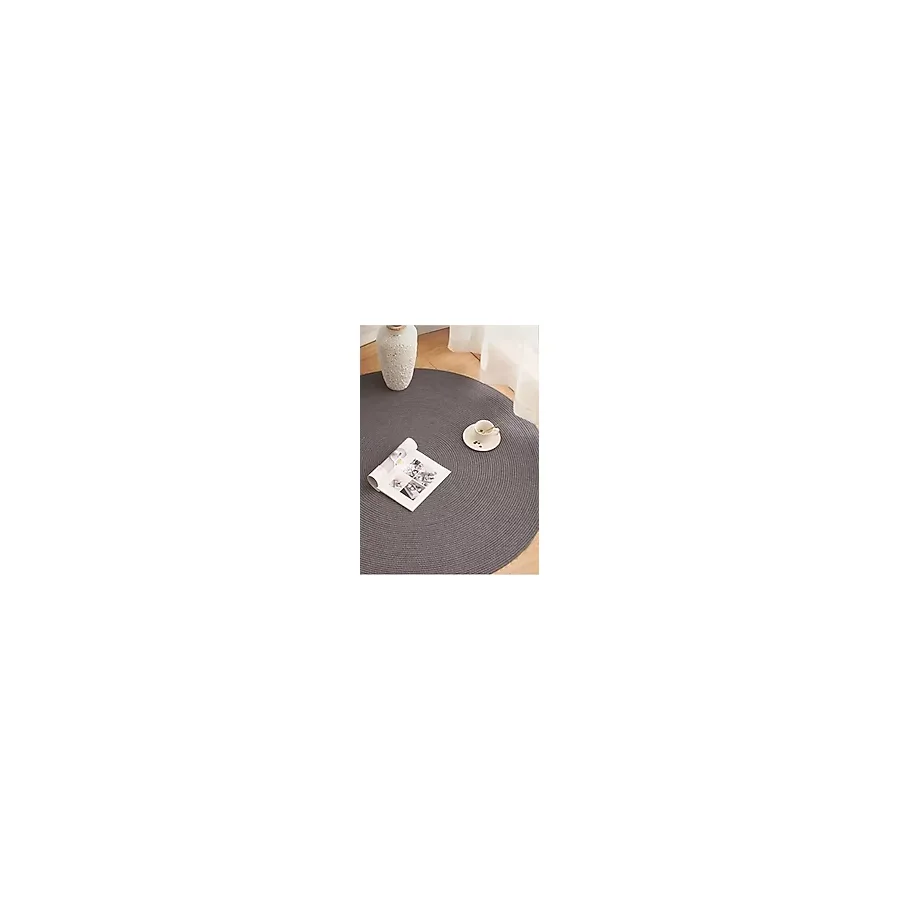 Home Turko Jüt Paspas, Kilim, Halı, Kapı Önü Paspas, Yuvarlak Paspas, Mutfak Paspası, Banyo Paspası, Hediyelik 80 x 80 antrasit