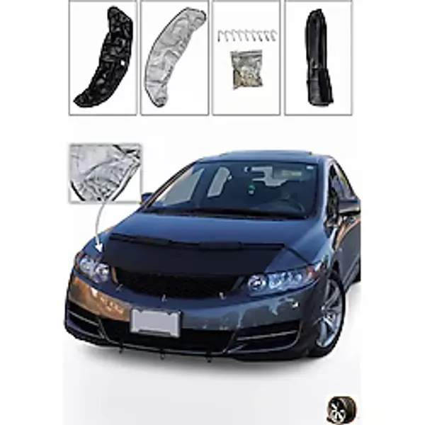 Honda Civic 13 Fb7 / Fk2 (2012-2016) Ön Kaput Koruma Maskesi Siyah Deri - Taş Çarpma Ve Güneş Koruma