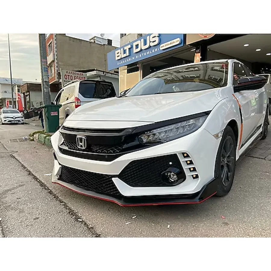 Honda Civic Fc5 Typer 3 Parça Ön Lip (Plastik)