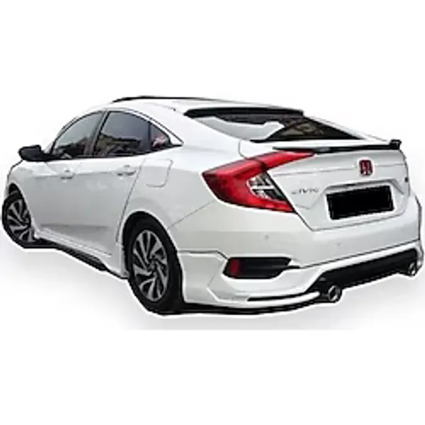 Honda Civic Uyumlu Fc5 Sedan (2015-2018) Turbo Arka Tampon Eki - Difüzör (Plastik)