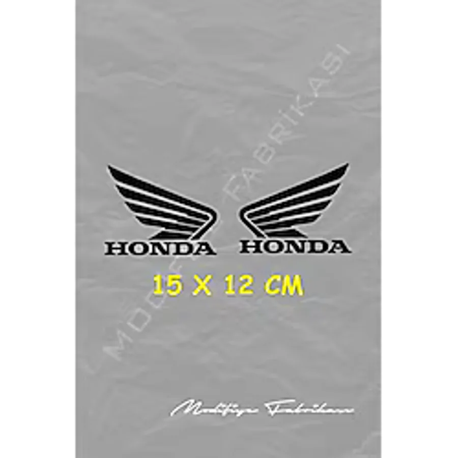 Honda Kanat Sticker Folyo - Siyah - 15 X 12 Cm 2'li Set