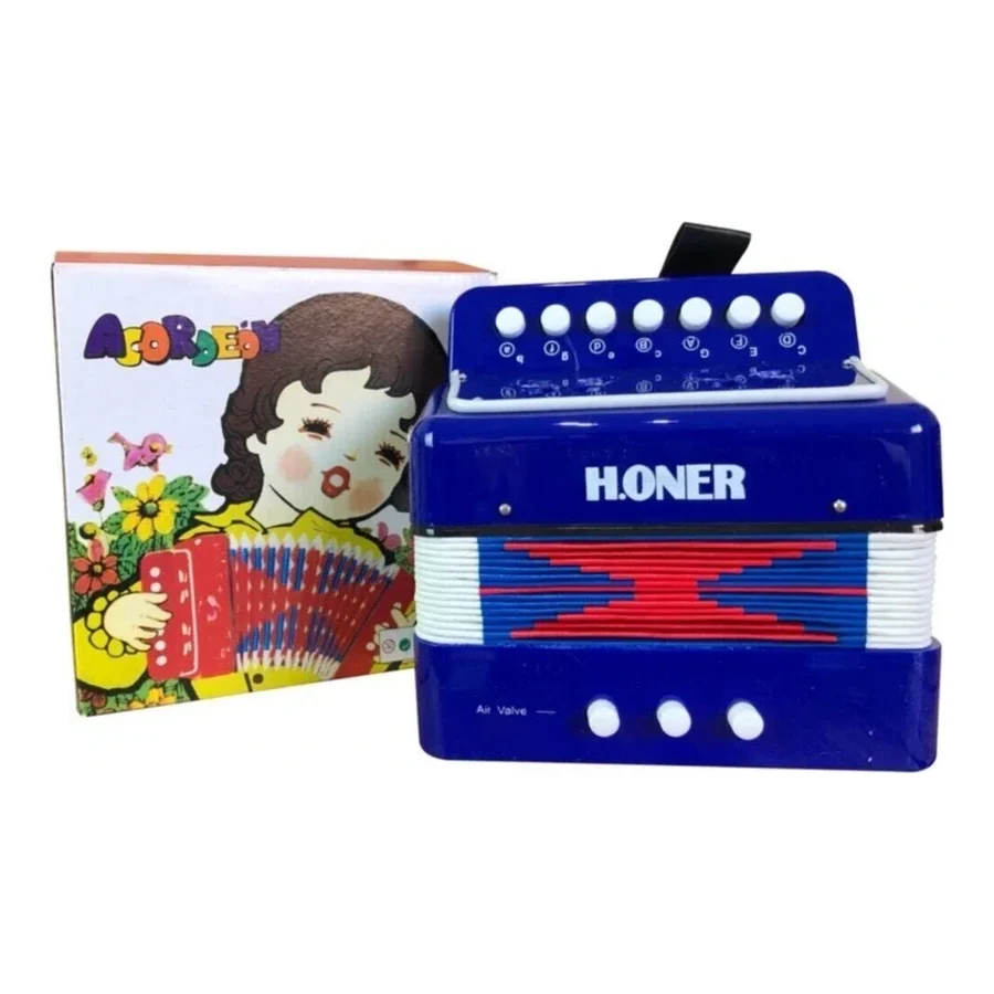 HONER 3 Bas Çocuk Akordeon Çerkez Mızıkası Mavi Renk Körüklü