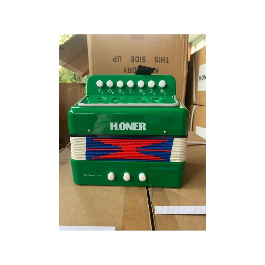 HONER H.oner Yeşil Renk 3 Bas 7 Sesli Mini Çocuk Akordeonu-çerkez Mızıkası