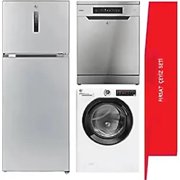Hoover Beyaz Eşya Fırsat Çeyiz Seti-inox-beyaz (hodg5t718ex1-h3wps4116tmb5-hf3e9lox2) Gri