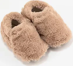 Hopfrög Furry Furry Bej Kürk Barefoot Bebek Patik