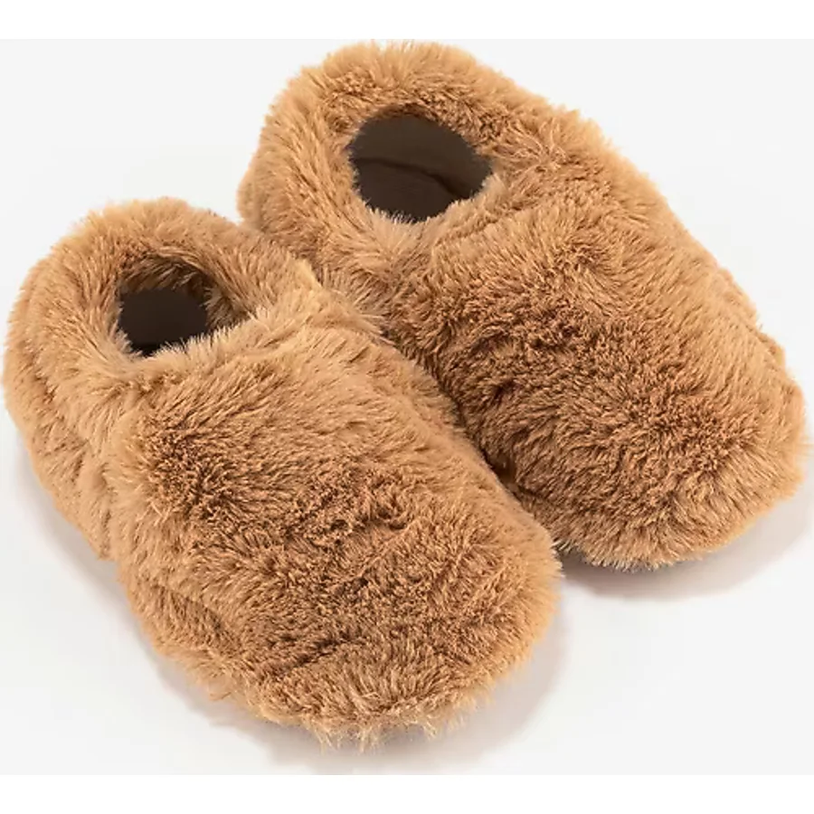 Hopfrög Furry Furry Kestane Kahverengi Kürk Barefoot Bebek Patik