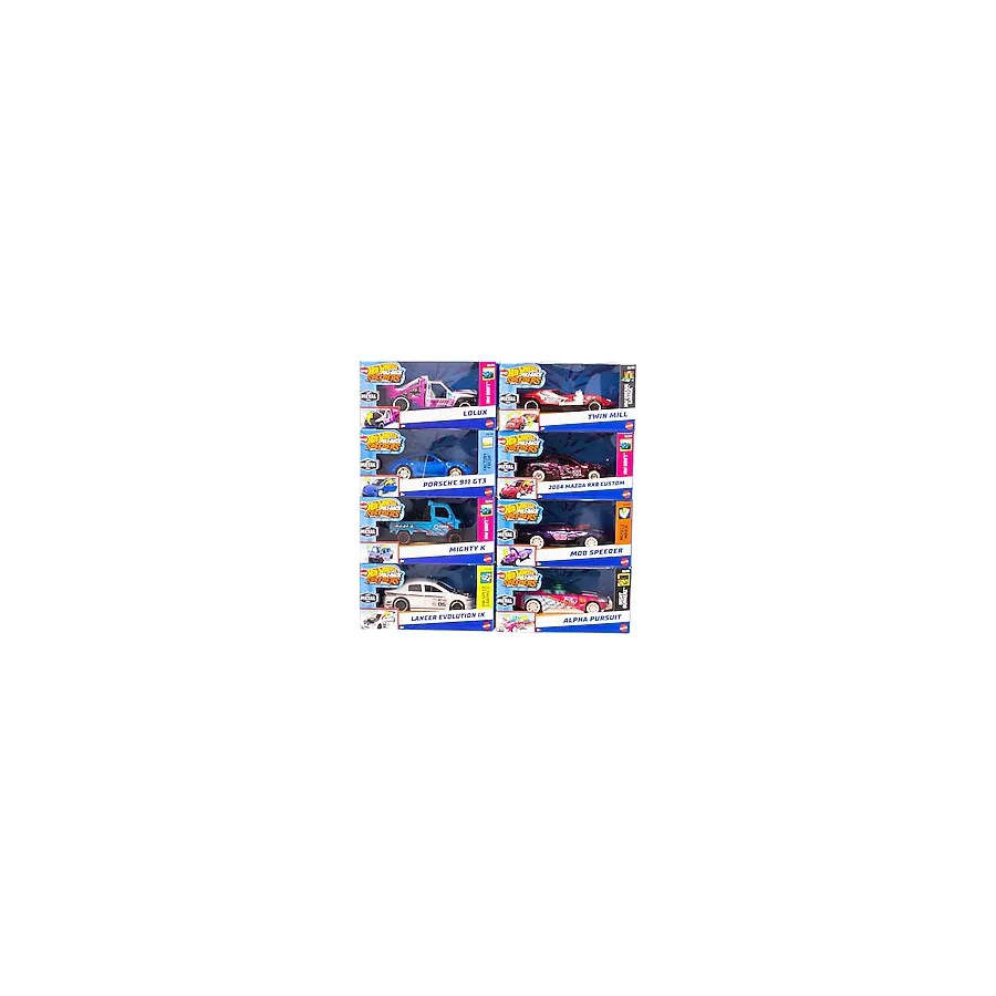 Hot Wheels Pull-Back Speeders oyuncak araba, 1:43 ölçeğinde, geri çekilip bırakmak için araba, Rolomatic motor veya kapı, bagaj veya motor kaputu ile açılabilir, modeller değişebilir, HPR70