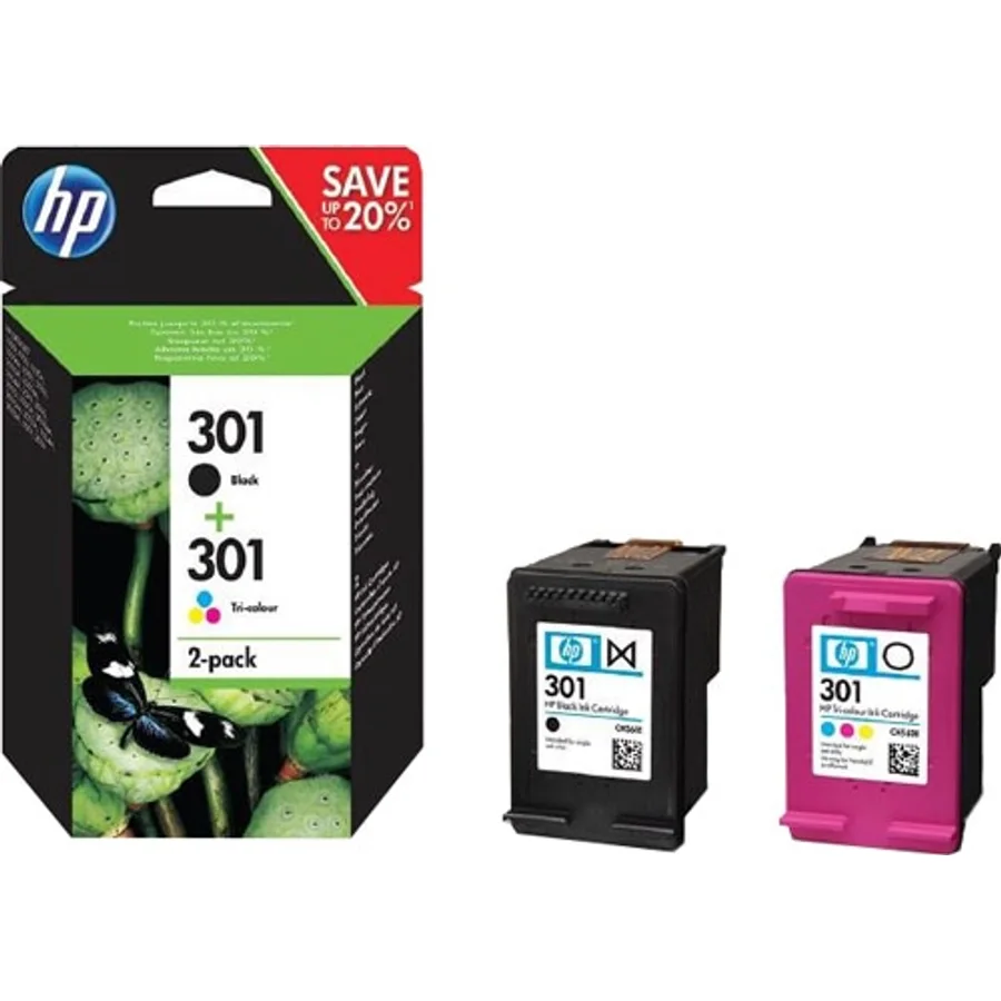 HP 301 N9J72AE Siyah + Renkli 2'li Set Kartuş