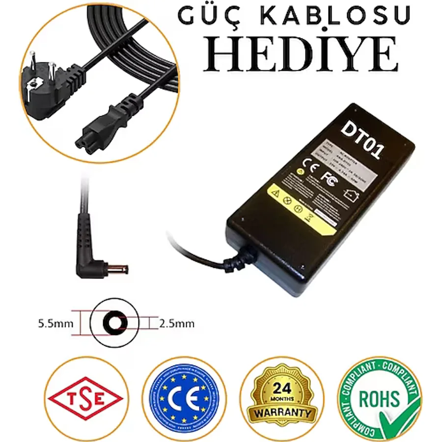 HP ile Uyumlu 24ea, 23er, 23es, 22er, 22es Monitör Display Adaptör 65w