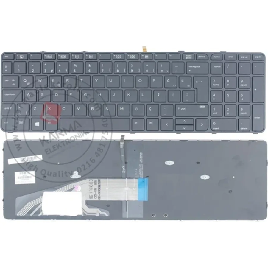 Hp Probook 450 G3 450 G4 Notebook Klavyesi - Siyah - TR - Işıklı / KL0953LD