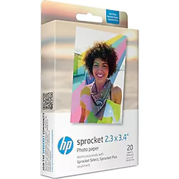 HP Sprocket 5,8 x 8,7 cm birinci sınıf çinko çıkartma fotoğraf kağıdı (20 yaprak) HP Sprocket Select fotoğraf yazıcıları ile uyumlu