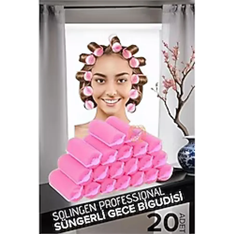 Hsnet Süngerli Gece Bigudisi 3 cm 20 Adet Solingen Professional - TK002M-6XK181 - Çok Renkli