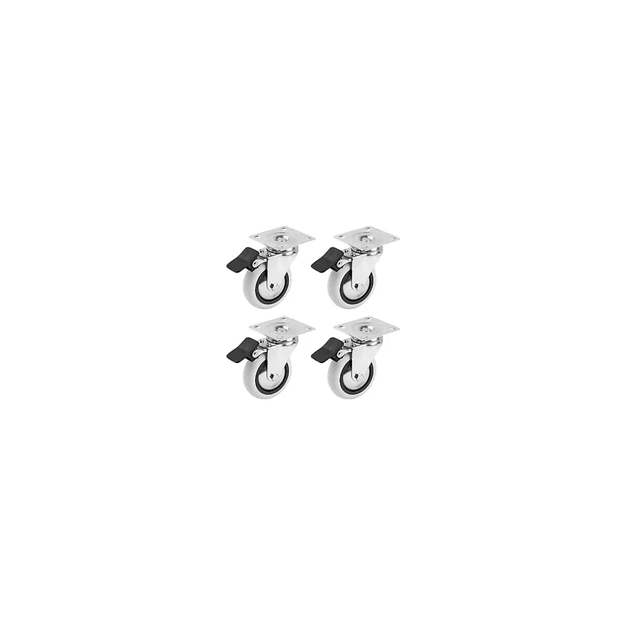 Hts 234 Çift Bilyalı Polyamid Frenli Makaralı Mobilya Tekerleği 50x20mm 4'lü Set