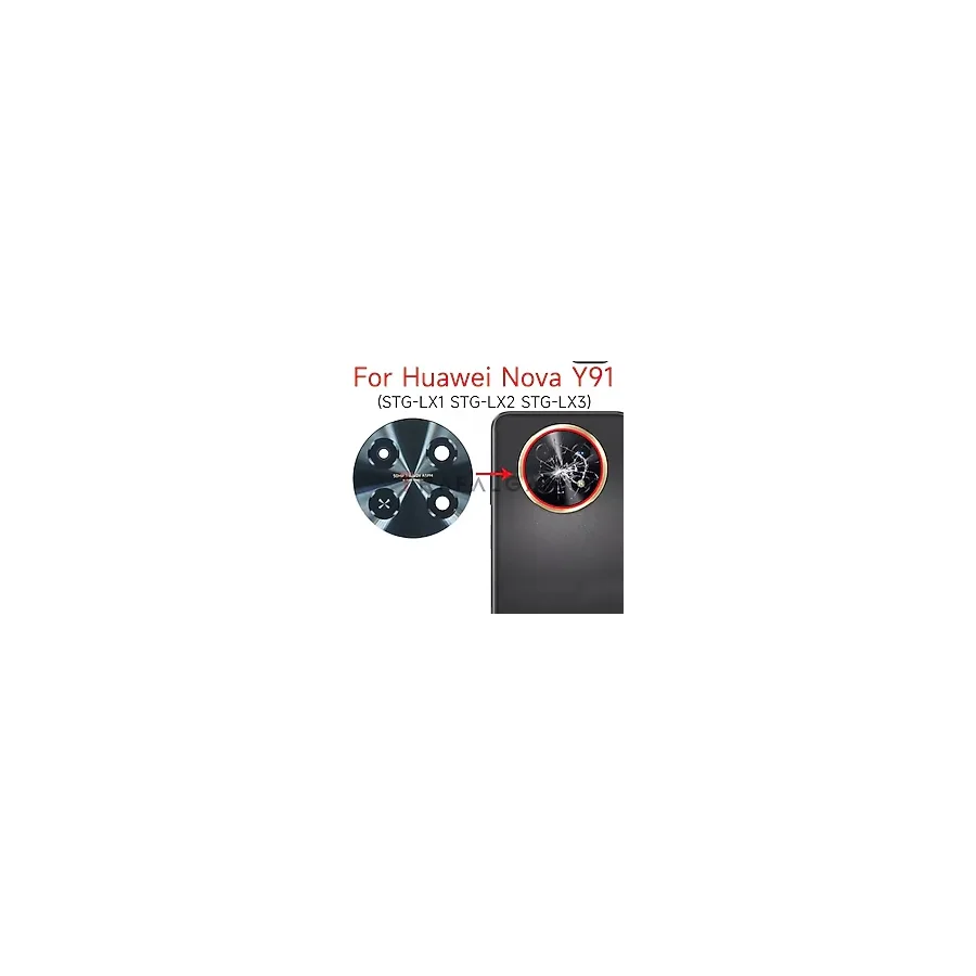 Huawei Nova Y91 Arka Kamera Cam Lens Full Yapıştırıcı Sticker İle Stg-Lx1 Stg-Lx2 İçin Yedek