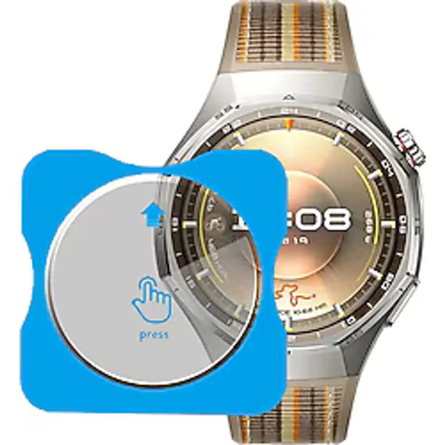 Huawei Watch Gt6 Pro 46Mm Uyumlu Kolay Takılabilir Takma Aparatlı Temperli Cam Ekran Koruyucu