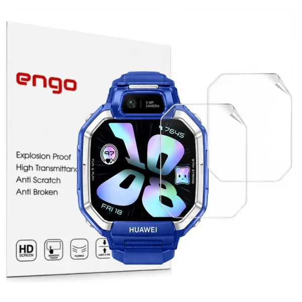 Huawei Watch Kids X1 İle Uyumlu Ekran Koruyucu TPU, Tam Kaplayan Akıllı Saat Koruması 2 Adet, Çizilmeye Dayanıklı Şeffaf Koruma
