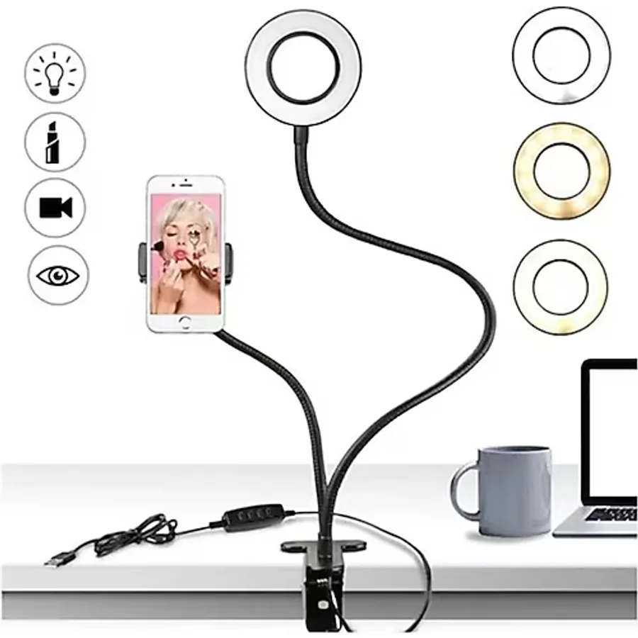 Hubstein LED Ring Light Youtuber Light Stüdyo Işığı Akrobat Selfie LED Masa Lambası