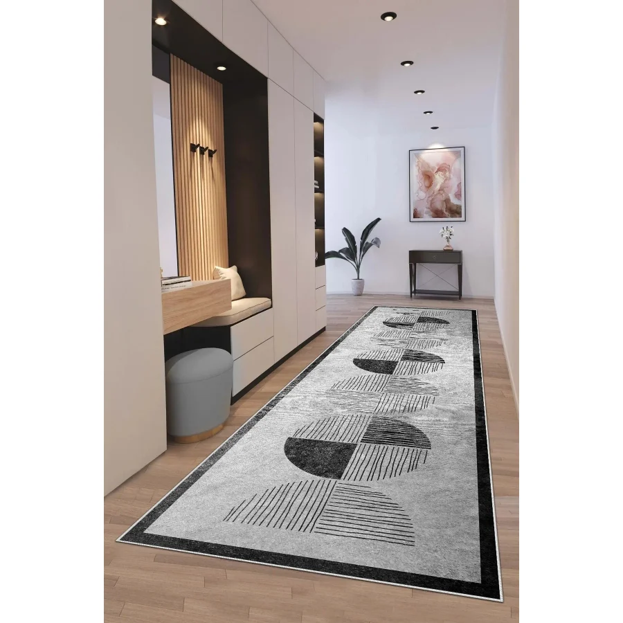 Hülya Home Kesme Yolluk Koridor Hol Antre Giriş Halısı Dijital Baskı Yıkanabilir Kaymaz Taban 3499