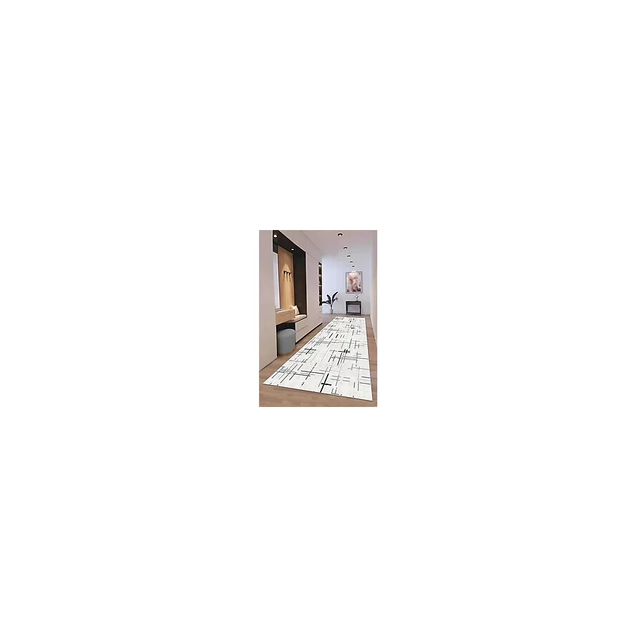 Hülya Home Yolluk Geometrik İskandinav Eskitmeli Dijital Baskı Yıkanabilir Kaymaz Taban 8162YollukHULYA