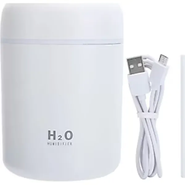 Humidifier USB LED Işıklı Ultrasonik Hava Nemlendirici Mini Boy Buhurdanlık Ev ve Araç İçin - Beyaz