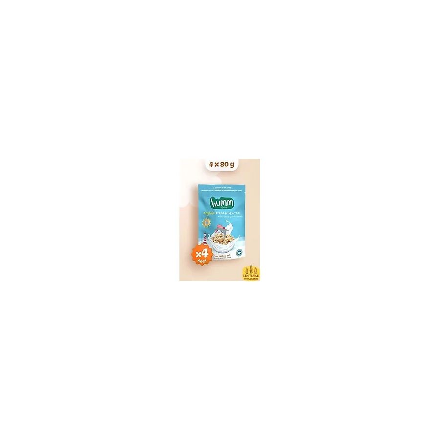 Humm Organic Organik Tam Tahıllı Ve Ballı Kahvaltılık Gevrek Atıştırmalık Paketi - 4 Adet
