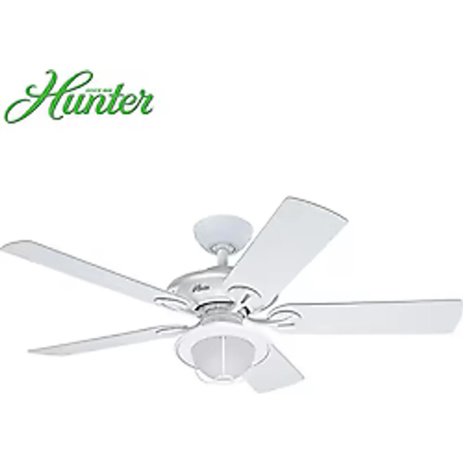 Hunter Maribel 132 cm Aydınlatmalı Beyaz Tavan Vantilatörü