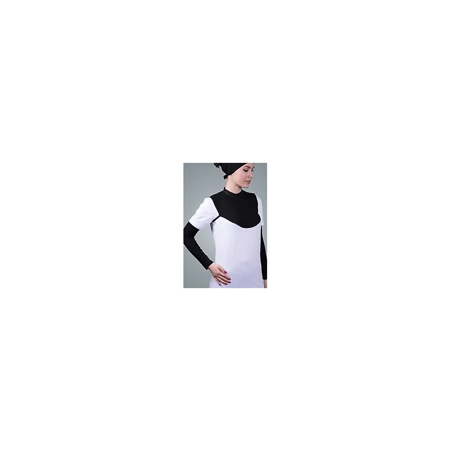 Hürrem Bone Siyah Tesettür Boyunluk Viskon Kumaş Yaka Dantelli 1004_01