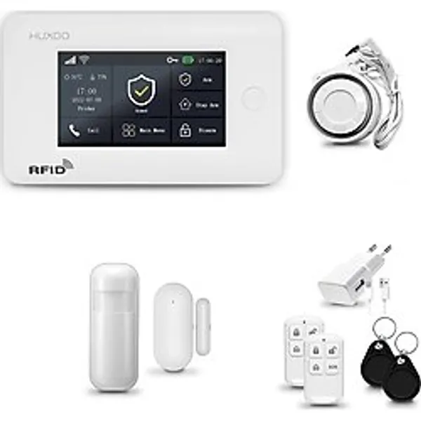 Huxgo Hxa006 Alarm Sistemi Ev Wifi + Sirenli Gsm Hareket Sensörlü Alarm Sistemi, Pencere Alarmı/Kapı Alarmı Alarm Sistemi Uzaktan Kumandası