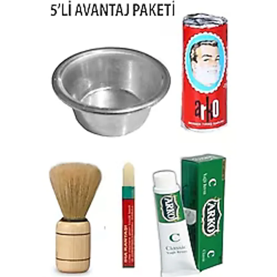 Hyd 5 Li Sakal Tıraş Seti Avantaj Paket Sabun Krem Sakal Fırçası