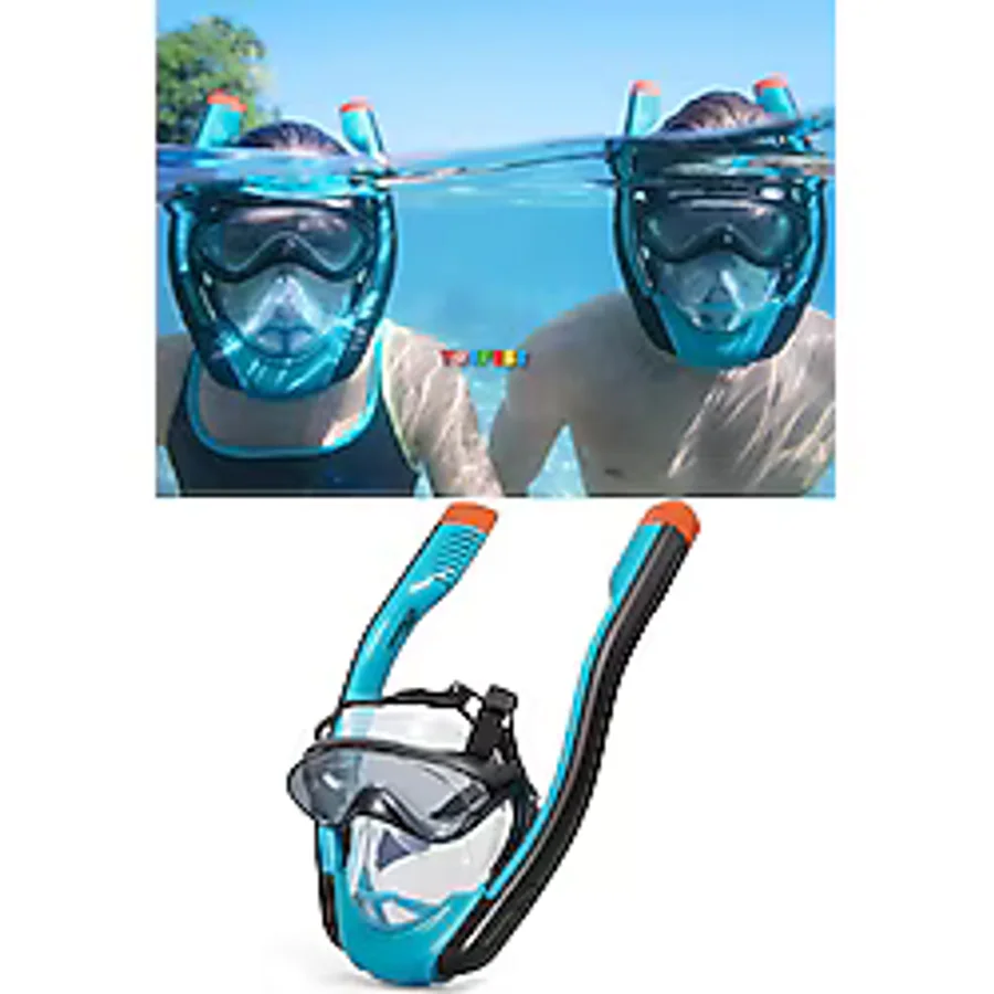Hydro - Pro Full Face Flowtech Snorkel Set Deniz Dalış Maskesi S - M Beden